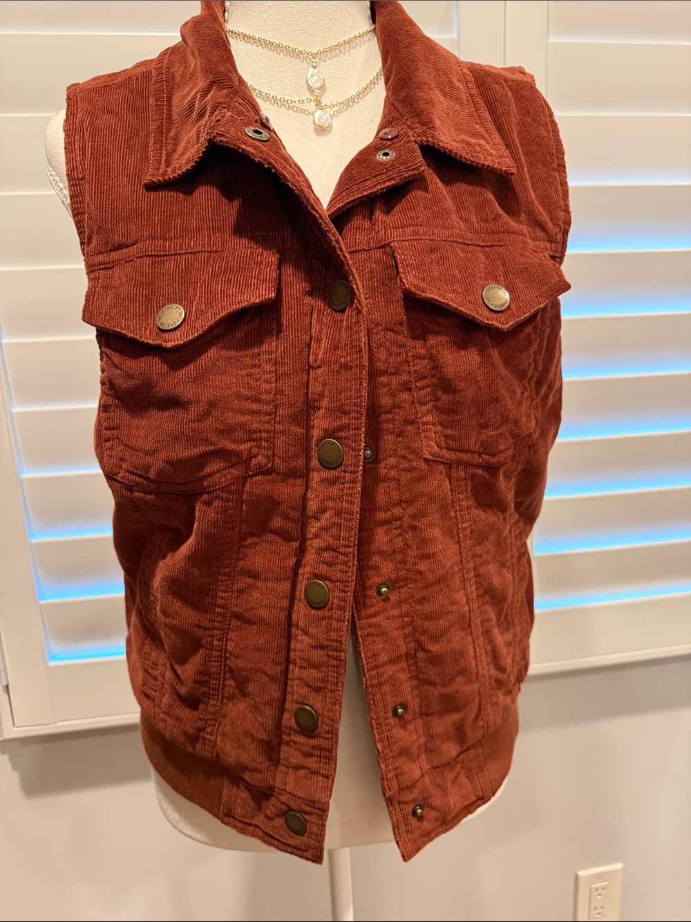 Vintage Corduroy Button-Front Vest